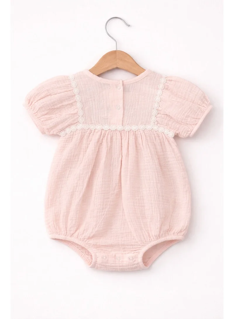 Victor And Jane  Baby Girls’ Embroidered Bodysuit 3 Pc set with Matching hairband and Glasses– (Pink) for Women | Best Price UAE